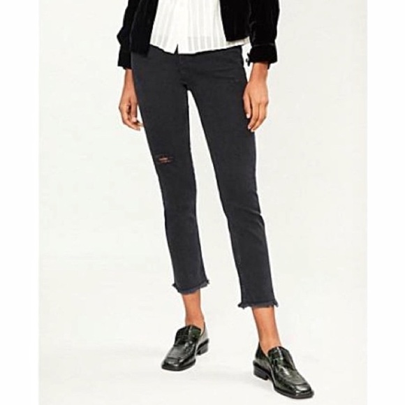 Sandro Paris Opéra High-Rise Frayed Straight-Leg Jeans Distressed Ankle … - Picture 12 of 17